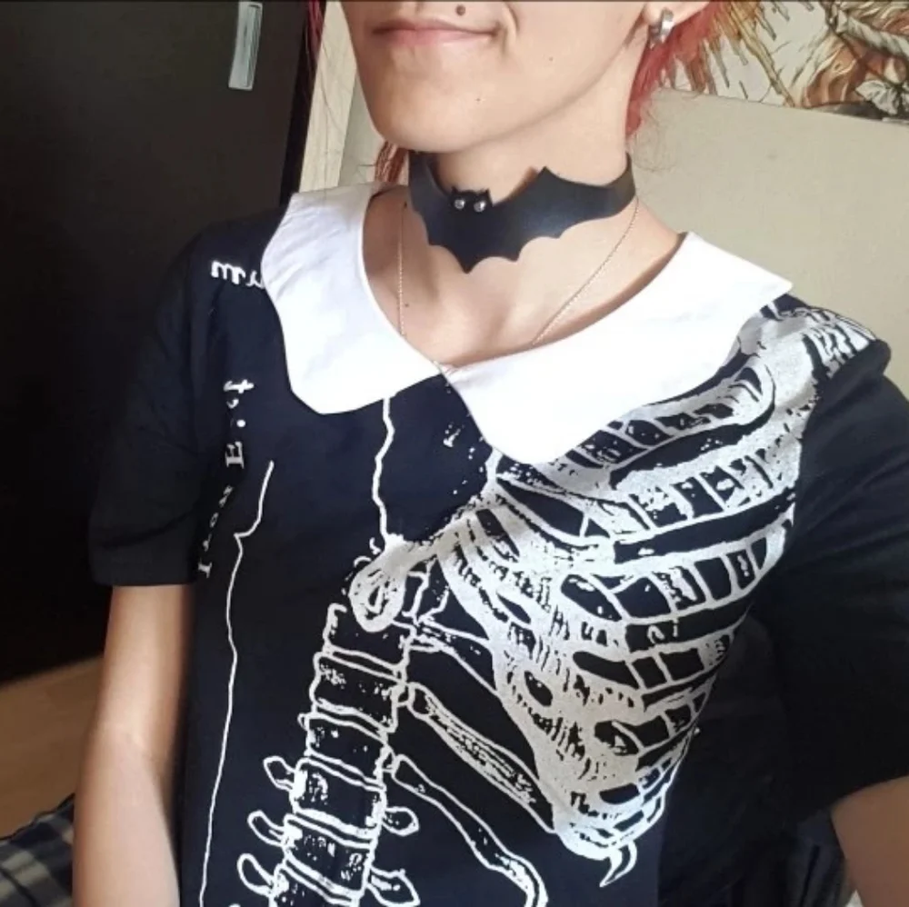 Black Bat Collar Choker Necklace